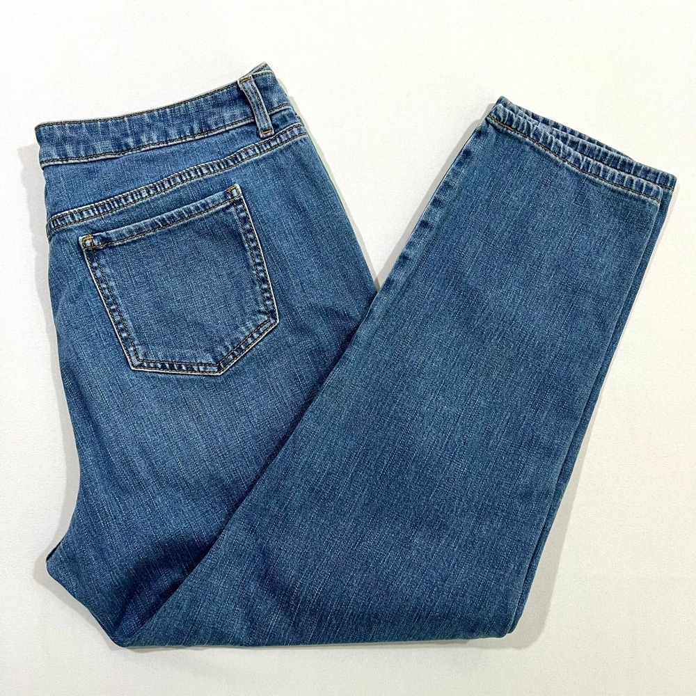 Brooks‎ Brothers Womens Cropped Straight Leg Jeans Size 12 Stretch Blue